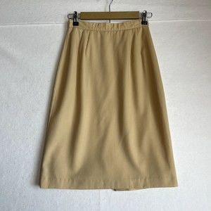 Vintage Worthington Womens Size 10 Petite Knee Length Suit Skirt Tan Rayon Blend